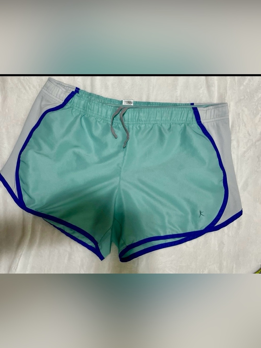Danskin Aqua Green and Royal Blue Contrast Running Shorts